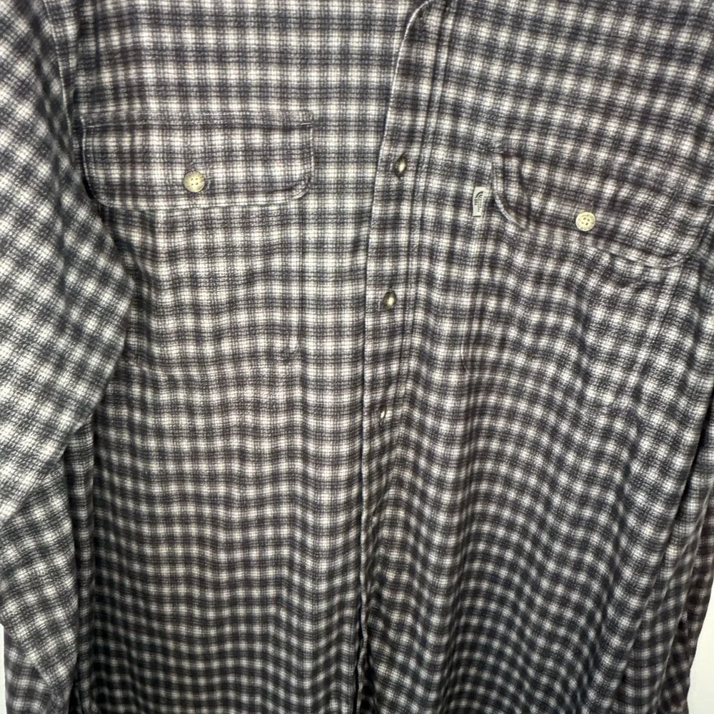 The North Face Plaid Button Down Shirt XL Gray Check Lightweight Flannel